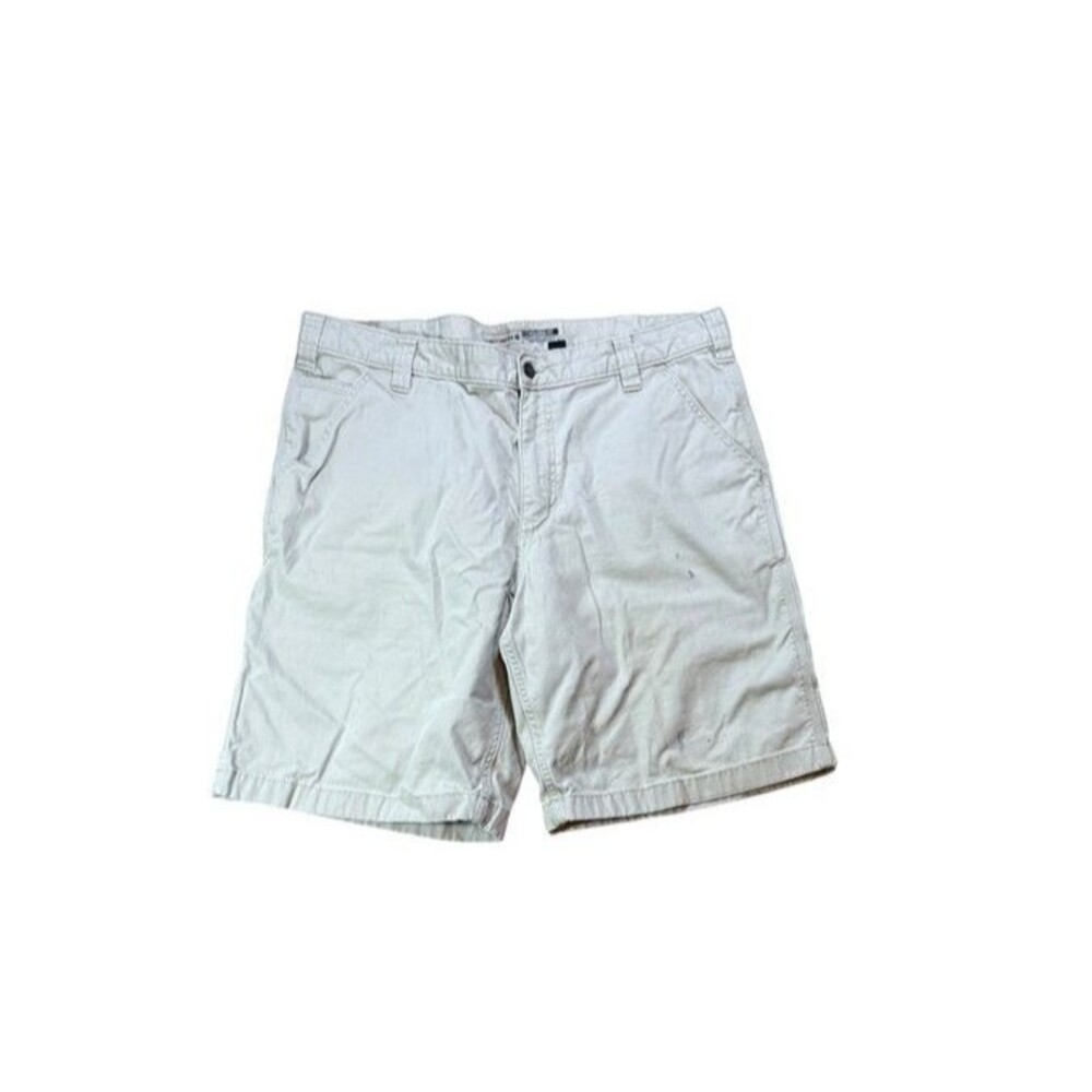 Carhartt Shorts Tan Mens Size 38 X 9" Rugged Flex #BS2514-M Canvas Distressed